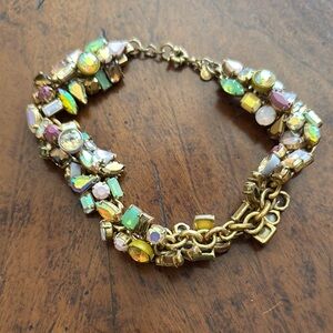J. Crew Gold and Green Multi-Strand Bracelet